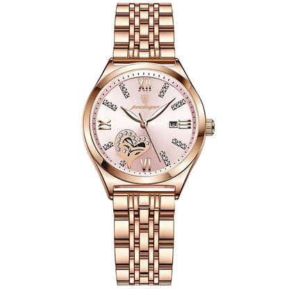 POEDAGAR Top Luxury Woman Watches Waterproof Luminous Date Stainless Steel Women's Quartz Wristwatch Elegant Dress Ladies Watch