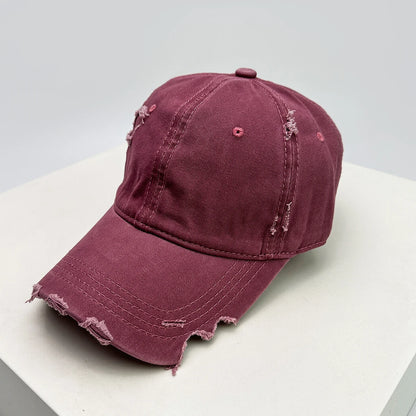New Unisex Notch Solid Personal Baseball Hats Breathable Broken Style Sunshade Casual Peaked Caps Versatile Distress Fashion ins