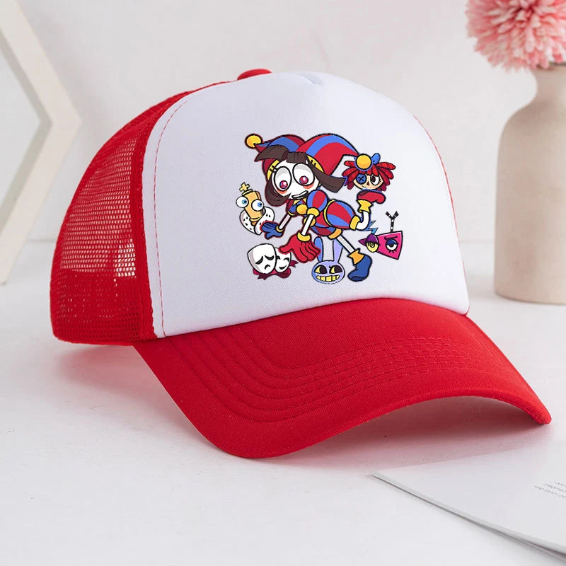 Cartoon The Amazing Digital Circus-baseballpet voor volwassenen, met anime-print, voor studenten, zomerse athleisure, verstelbaar, schattige zonnehoed, cadeau