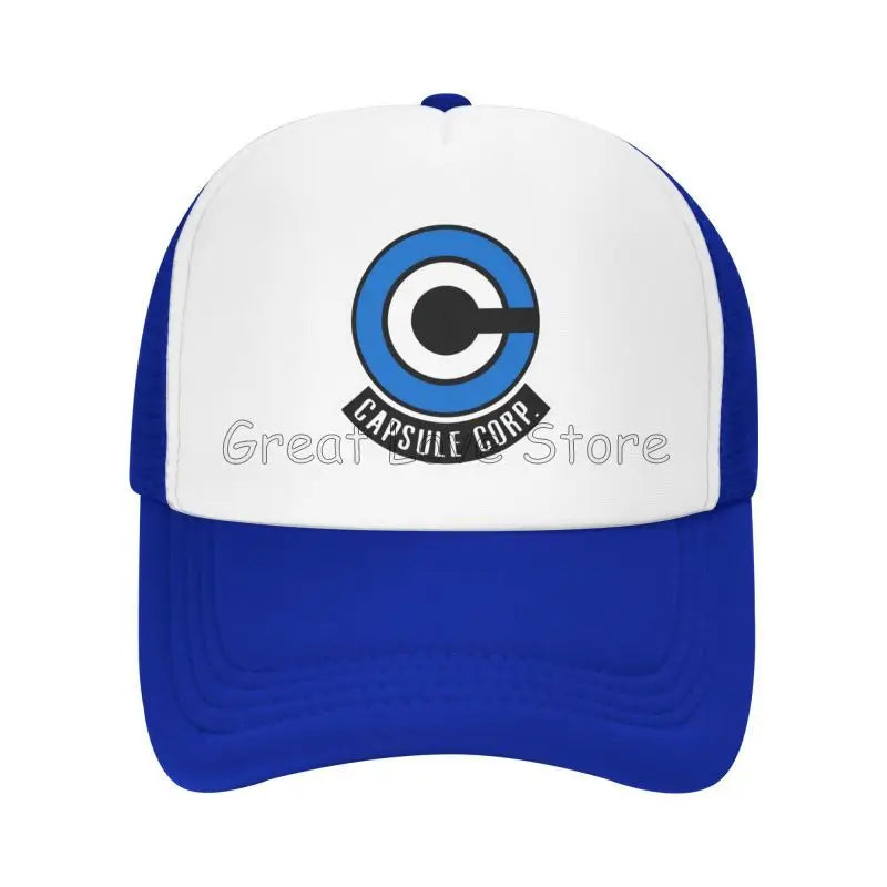 Capsule Corp Mesh Baseball Caps Unisex Hip-Hop Trucker Hat Anime DBZ Dad Hat Adjustable Racing Cap Summer Trucker Snapback Hats