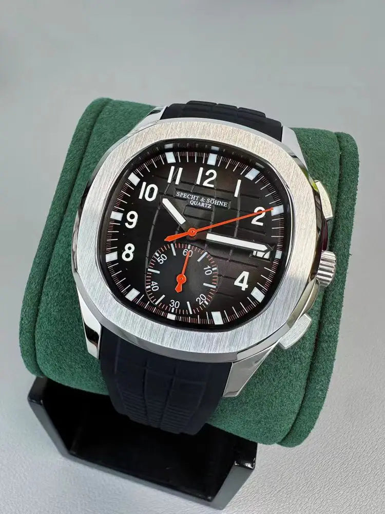 2026 New Specht&Sohne Men's Watches Quartz Watch Top Brand Luxury Chronograph Sport Rubber Luminous 5Bar Waterproof Reloj Hombre