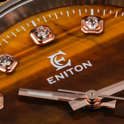 Eniton 36mm Men's Mechanical Watch with Stainless Steel Peacock Stone Tiger Eye Dial And NH35 Movement