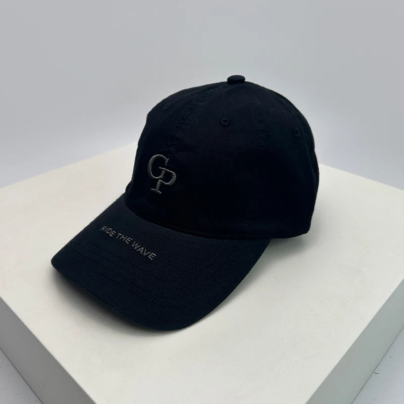 New Unisex Korean Embroidered GP Letters Baseball Hats Casual Breathable Retro Sunshade Peaked Caps Versatile Fashion Outdoor