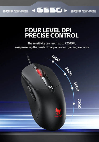 2026 Wired Gaming Mouse Cute Personalized Anti Slip Sticker 6-Key Office Mouse Suitable For Desktop And Laptop Computers NEW HOT