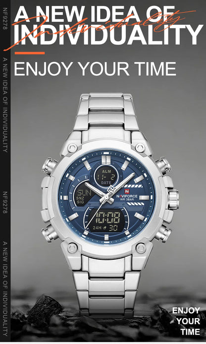 NAVIFORCE New 2026 Wristwatch For Men Bussiness Original Design Waterproof Digital Fashion Normal Watches Male Relogio Masculin
