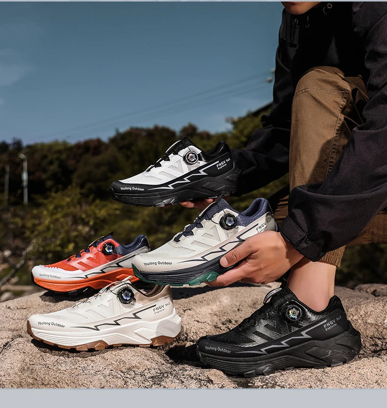 Scarpe da trekking traspiranti da uomo — Fibbia girevole, suola antiscivolo