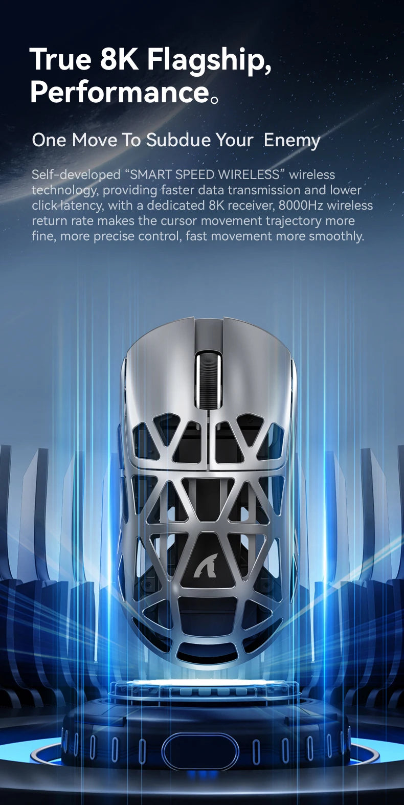 Bezprzewodowa mysz gamingowa Attack Shark R2 PAW3950 8K ze stopu magnezu, lekka mysz gamingowa Bluetooth Tri-Mode do gier/biura