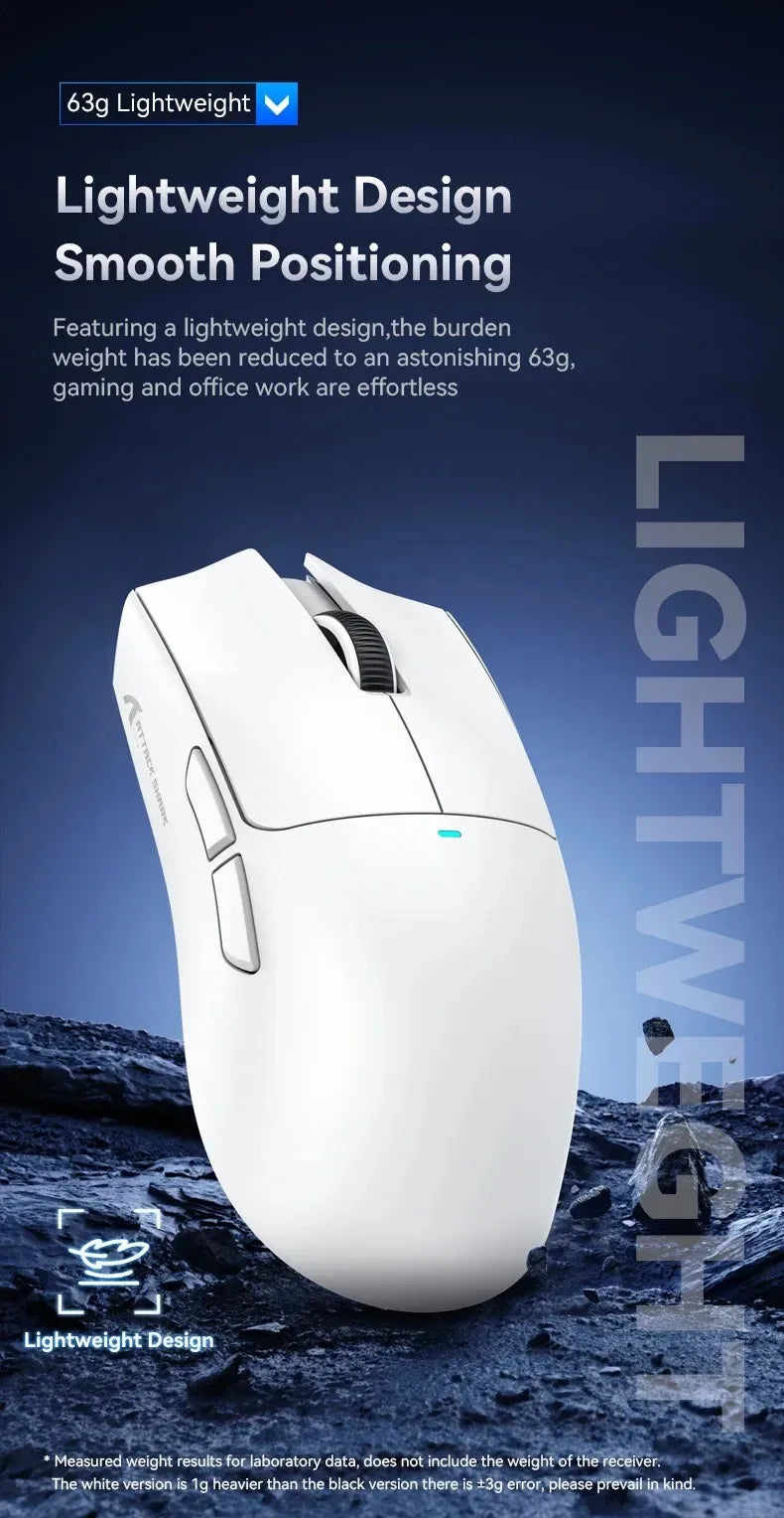 ATTACK SHARK X11SE Ultra-Light Wireless Gaming Mouse,20Million cycles life,PAW3311 Gaming,22KDPI,400IPS,40G,1KHz,65 Hours,30mAH