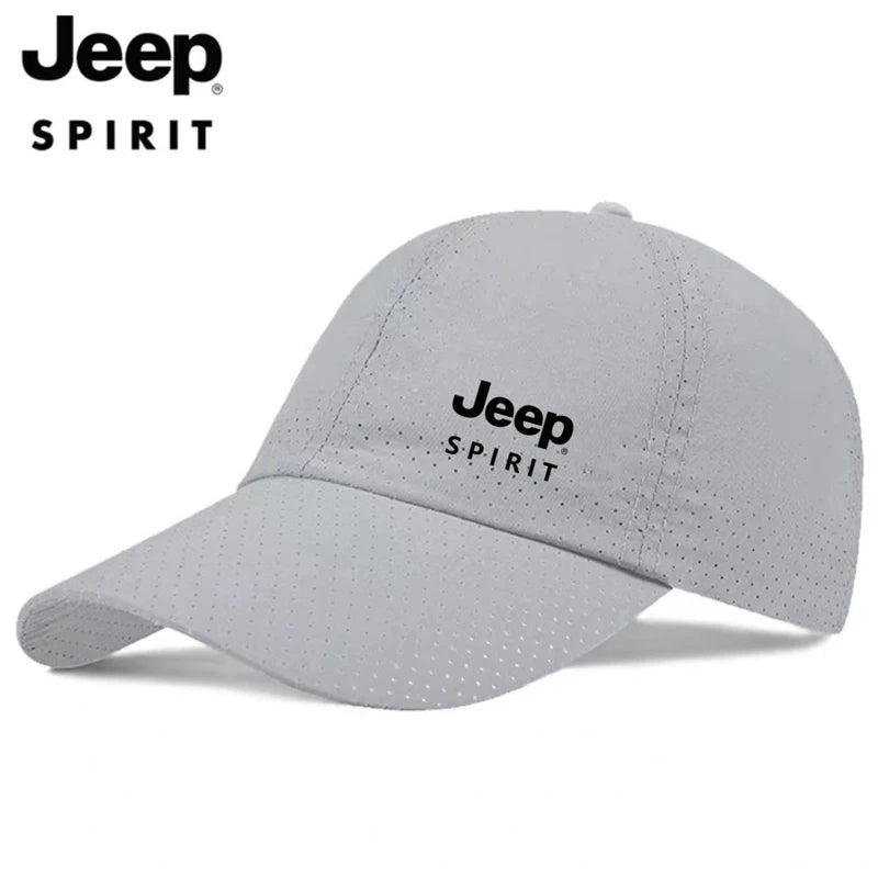 JEEP Spirit Quick drying Sports Hat Men's and Women's Duck billed Hat Spring/Summer Baseball Hat Breathable Sunscreen Hat