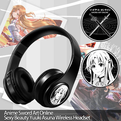 Demon Slayer Kamado Tanjirou Anime Bluetooth Headphones – Wireless Gaming Headset with Mic, TF Card Support, Deep Bass Anime Earphones V5.0