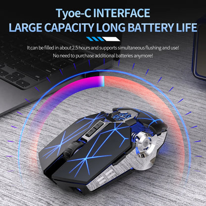 2.4G Wireless Mouse 6D Optical Rechargeable Wireless Mouse Noiseless Mice DPI1600 for Macbook PC Laptop