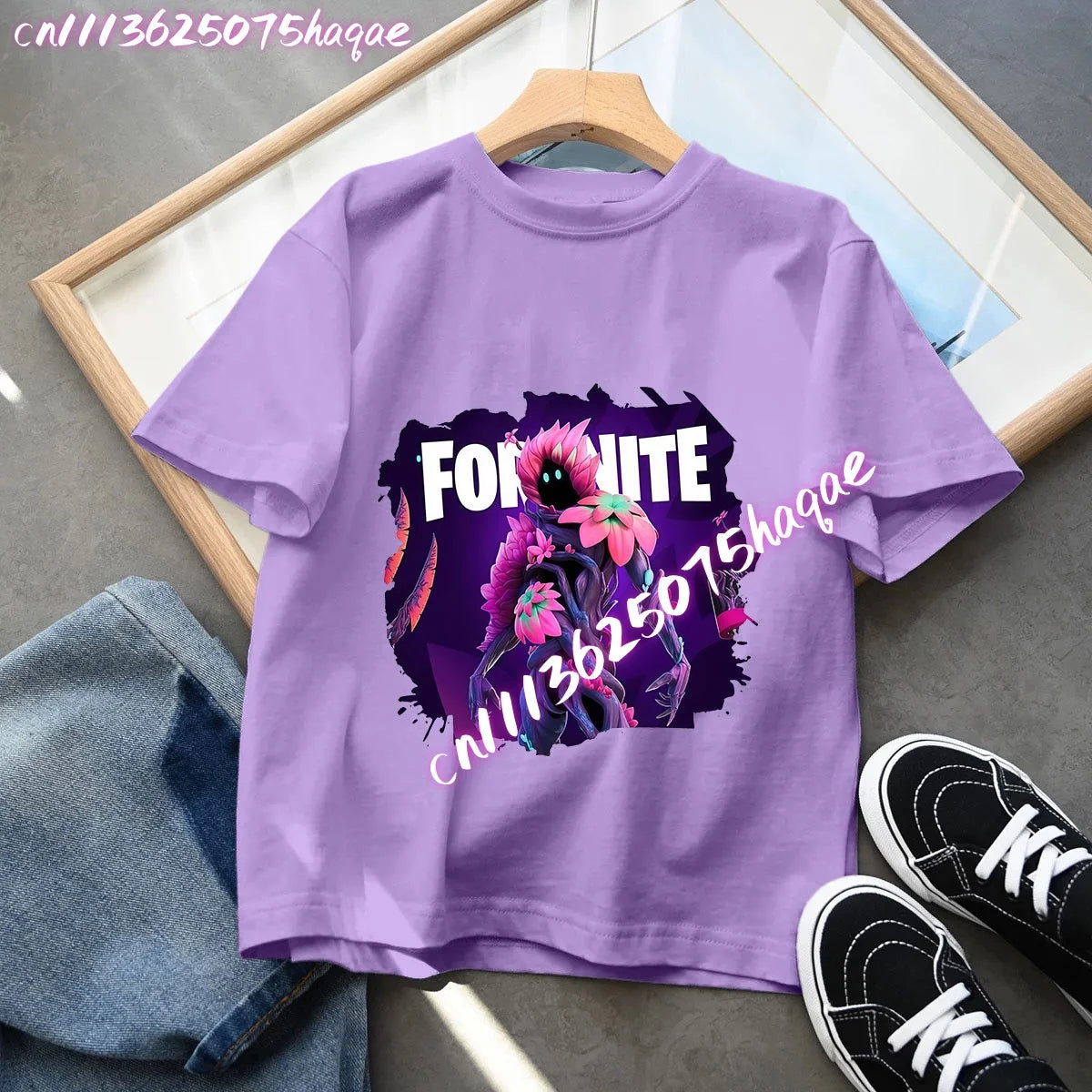 Fortnites Children T-Shirts Anime Printed Figures Tops Cartoon Fortress Night Summer Clothes Girls Short Sleeves Pullover Tees