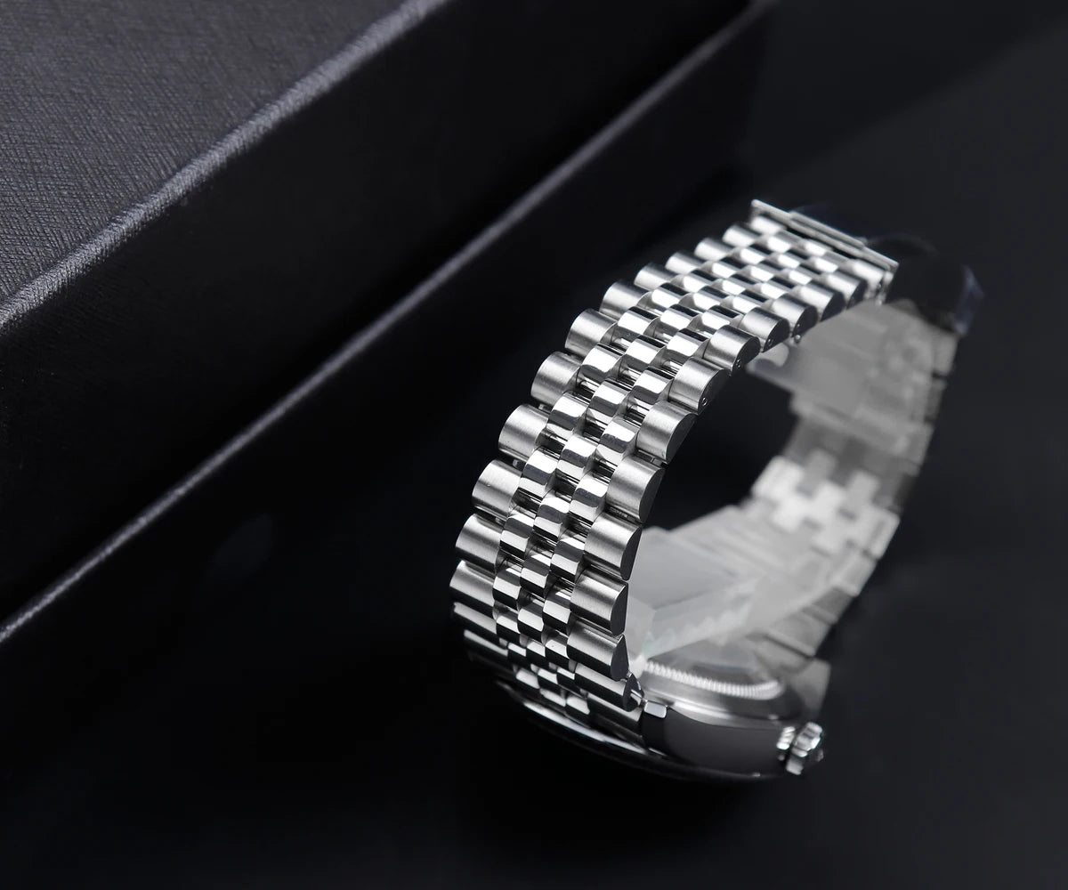 Cronos DateJ Luxury Men Watch Stainless Steel 5 Links Bracelet PT5000 Miyot 9015 100m Water Resistant Sapphire L6046M