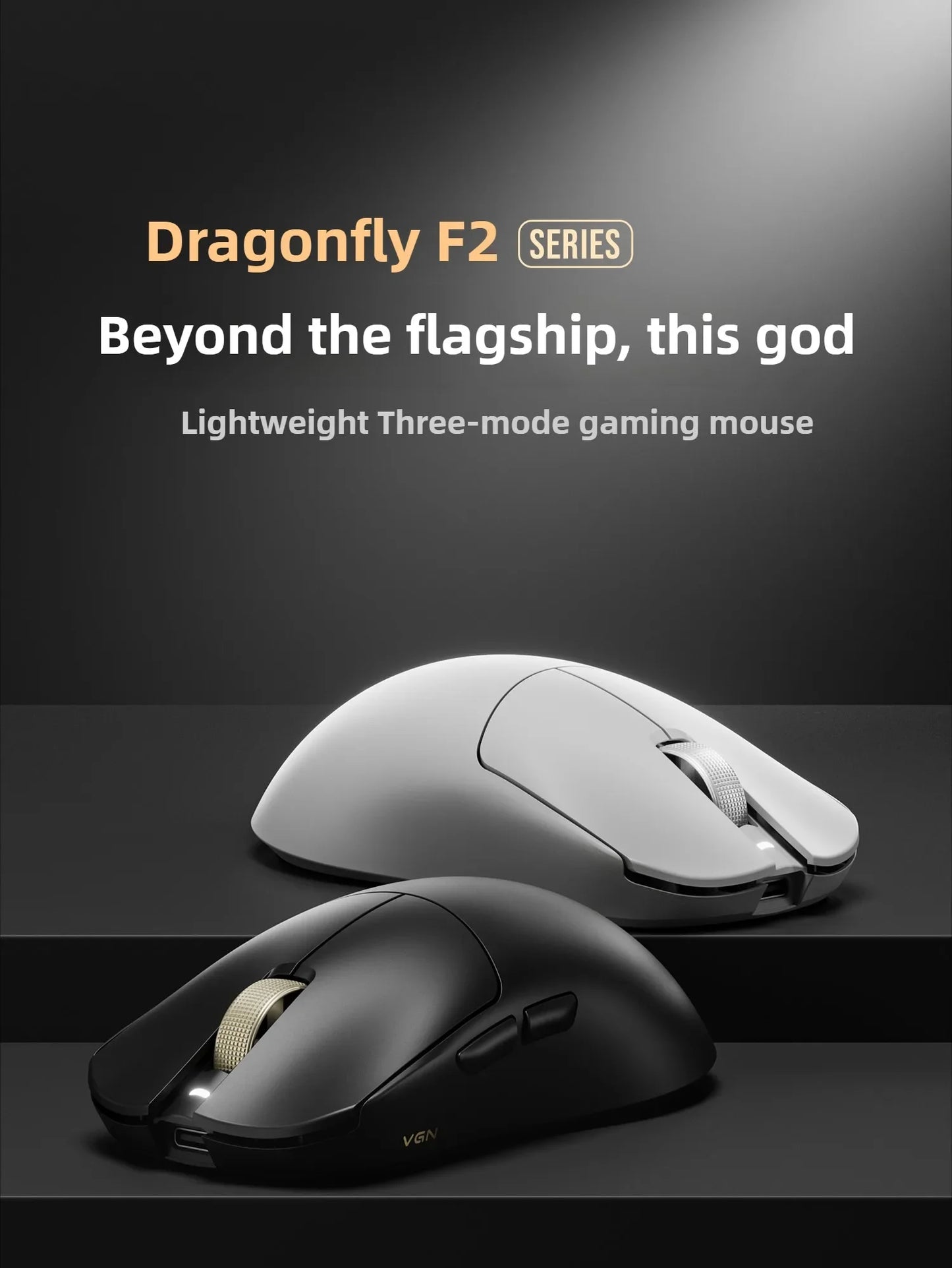 Rato Gaming Esports VGN Dragonfly F2 ProMax/Ultra 42000DPI 0.125ms para CSGO, latência com/sem fios, Dual 8K, 3 modos, PAW3395/3950