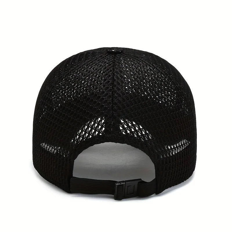 Men's Solid Color Mesh Breathable Baseball Cap Sun Protection Hat Women Sports Cap Camping Cap
