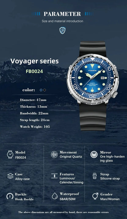 2024 Men Watch Outdoor Sports Quartz Watches Men Waterproof Chronograph Wristwatch Mens Military Clock Man Relogio Masculino
