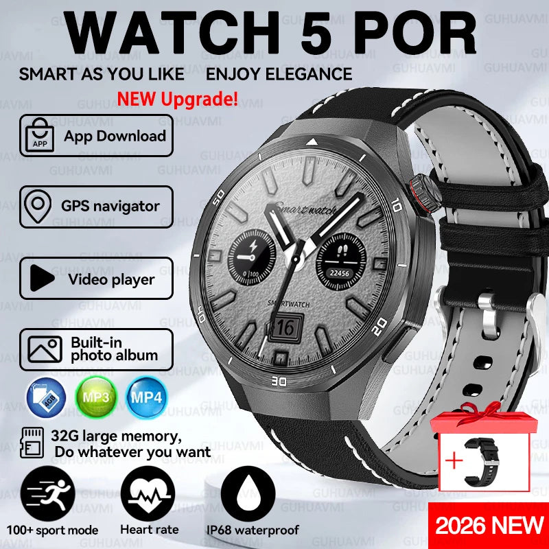 2026 New Watch 5 Pro Genuine Smart Watch GPS Map Navigation NFC Call 32GB memory Clock Built-in Video Music playback Smart Watch