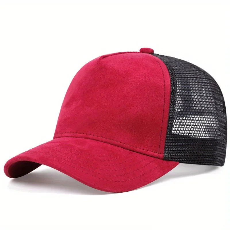 New men's and women's universal mesh suede work cap, men's baseball cap, breathable sports cap for spring and summer.