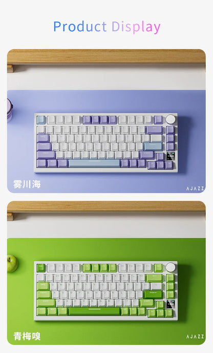 Teclado mecánico AJAZZ AK820 70% compacto/iluminación RGB/interruptores intercambiables en caliente, con conexión por cable, inalámbrica y Bluetooth
