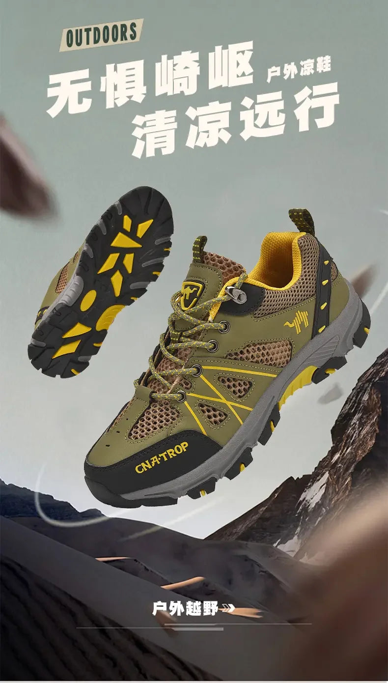 Men's Hiking Shoes Breathable Mesh Sports Single Shoes Summer Outdoor Wear-resistant  Hiking and Hunting Tactical Sports Shoes