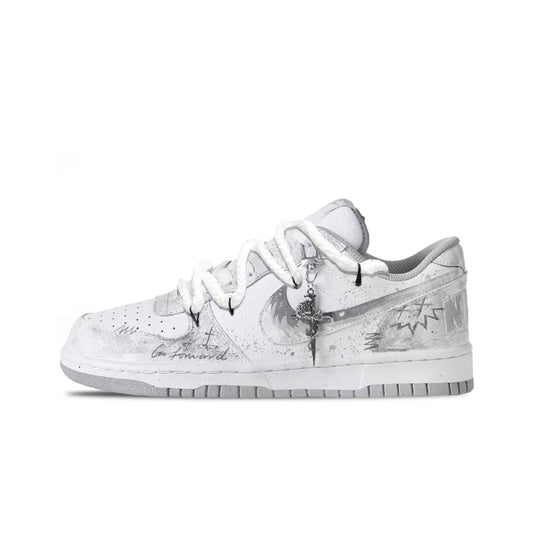 Niestandardowe trampki Nike Big Cold Fog Rose Retro High Street & Chinese Ink Wash – antypoślizgowe niskie buty skateboardowe dla mężczyzn