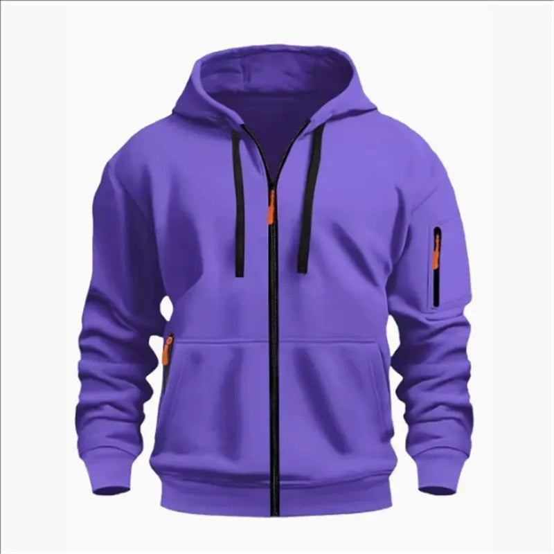 Produit gaming premium Fraquane, produits de luxe, nouvelle génération, équipement gamer Men's Sweatshirts with Zipper Pockets Thin Solid Color Half Tracksuit Casual Outdoor Hooded Tracksuit Long Sleeves Jacket Coats.