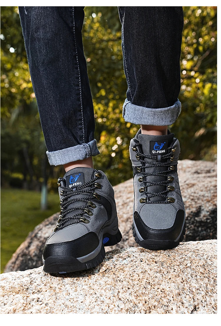Scarpe da trekking outdoor autunno-inverno da uomo, scarpe da escursionismo impermeabili, scarponi da montagna, in vera pelle, scarpe da caccia nei boschi, scarpe tattiche