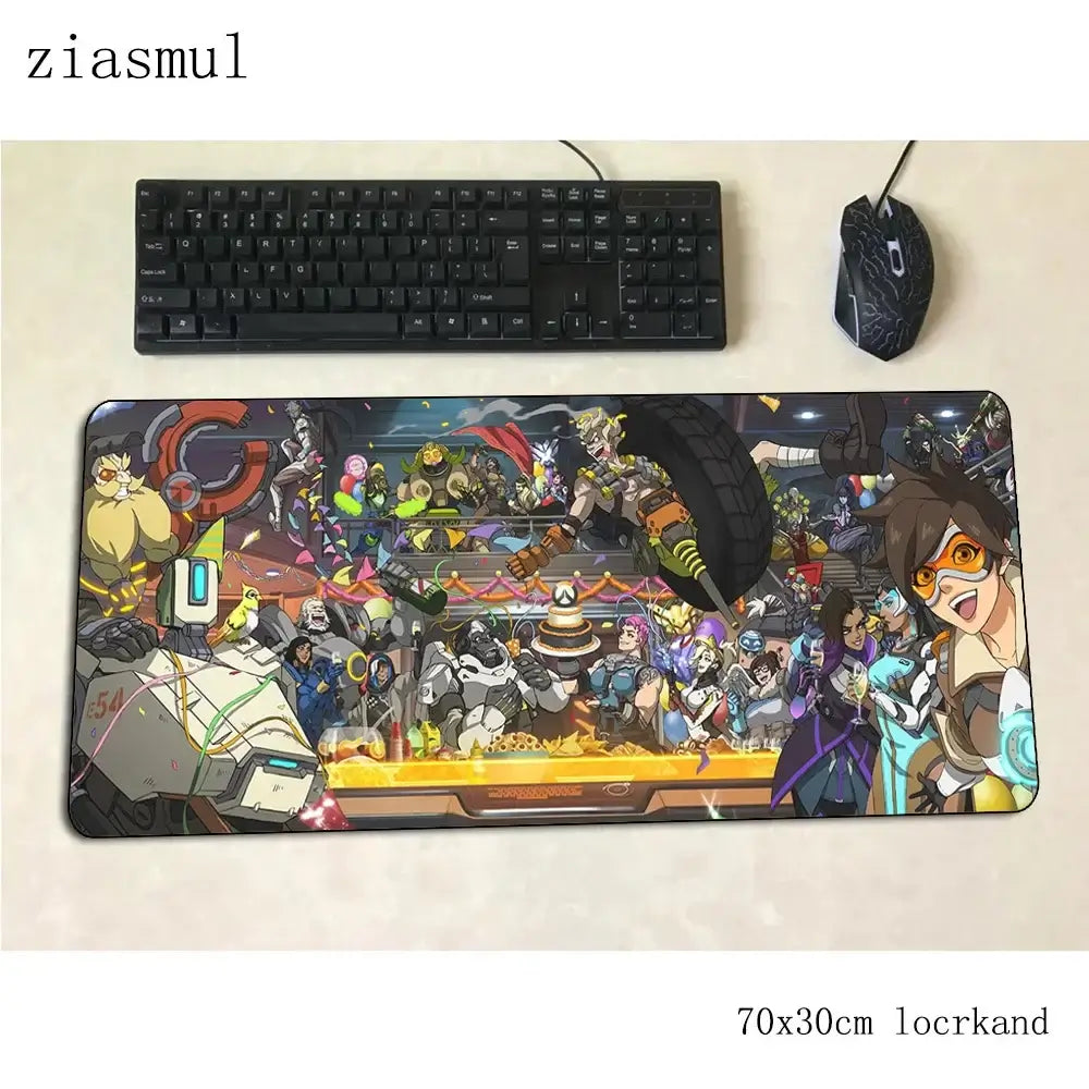 Overwatch podloga za miš za gamere, prekrasna gaming podloga za miš 70x30cm za PC, prijenosno računalo i radni stol, padmouse za igre, estetska gamerska podloga, gamepad
