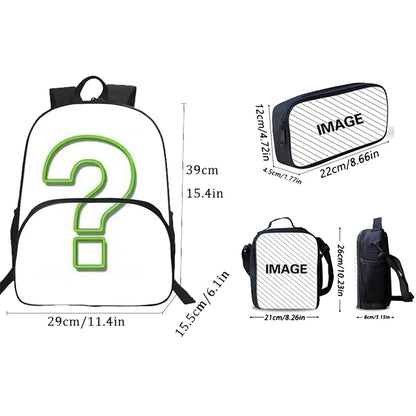 Mochilas Infantis de Design Gaming F-FortniteS com Lancheira e Estojo, Mochilas Escolares de Grande Capacidade para Meninos e Meninas, Melhor Presente