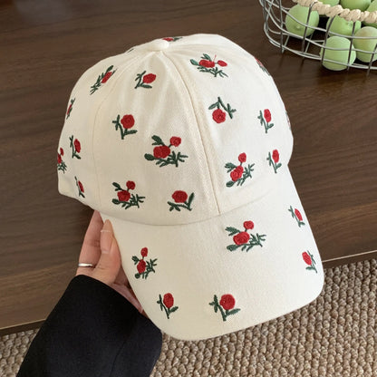 Cute Hats Japanese Sweet Style Retro Embroidered Baseball Cap Versatile Women's Baseball Cap Casual Sunshade Sun Protection Cap