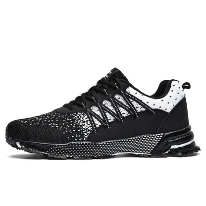 2025 Thick Soled Sports Shoes Youth Mesh Breathable Running Shoes Trend Spring Summer Korean Large Black and White Shoes walk