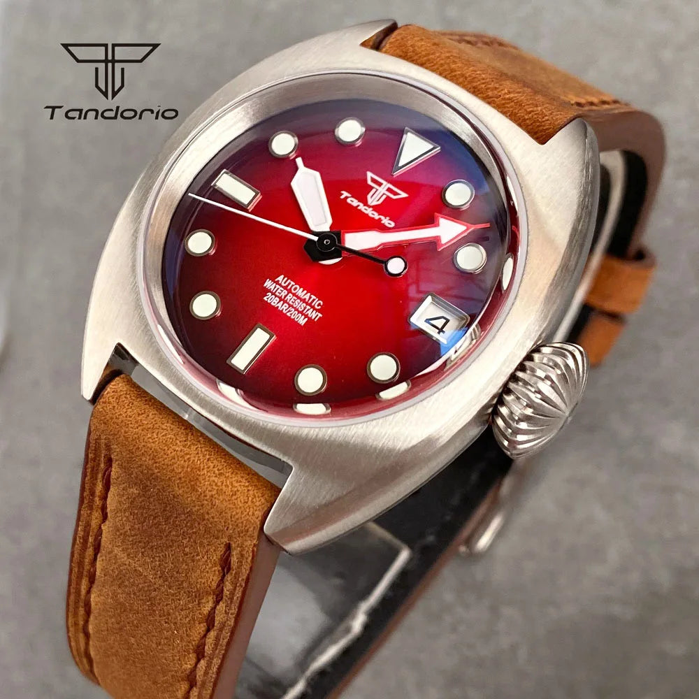 Tandorio 36mm Dive Military Automatic Miyota8215 Mechanical Watch for Men Domed Sapphire Unisex Wristwatch 20BAR Waterproof Lume