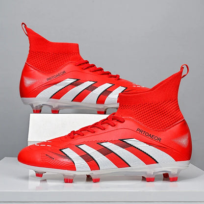Nouvelles chaussures de football professionnelles pour hommes, crampons de football antidérapants TF/FG, baskets pour garçons, chaussures de sport confortables à la cheville, unisexes