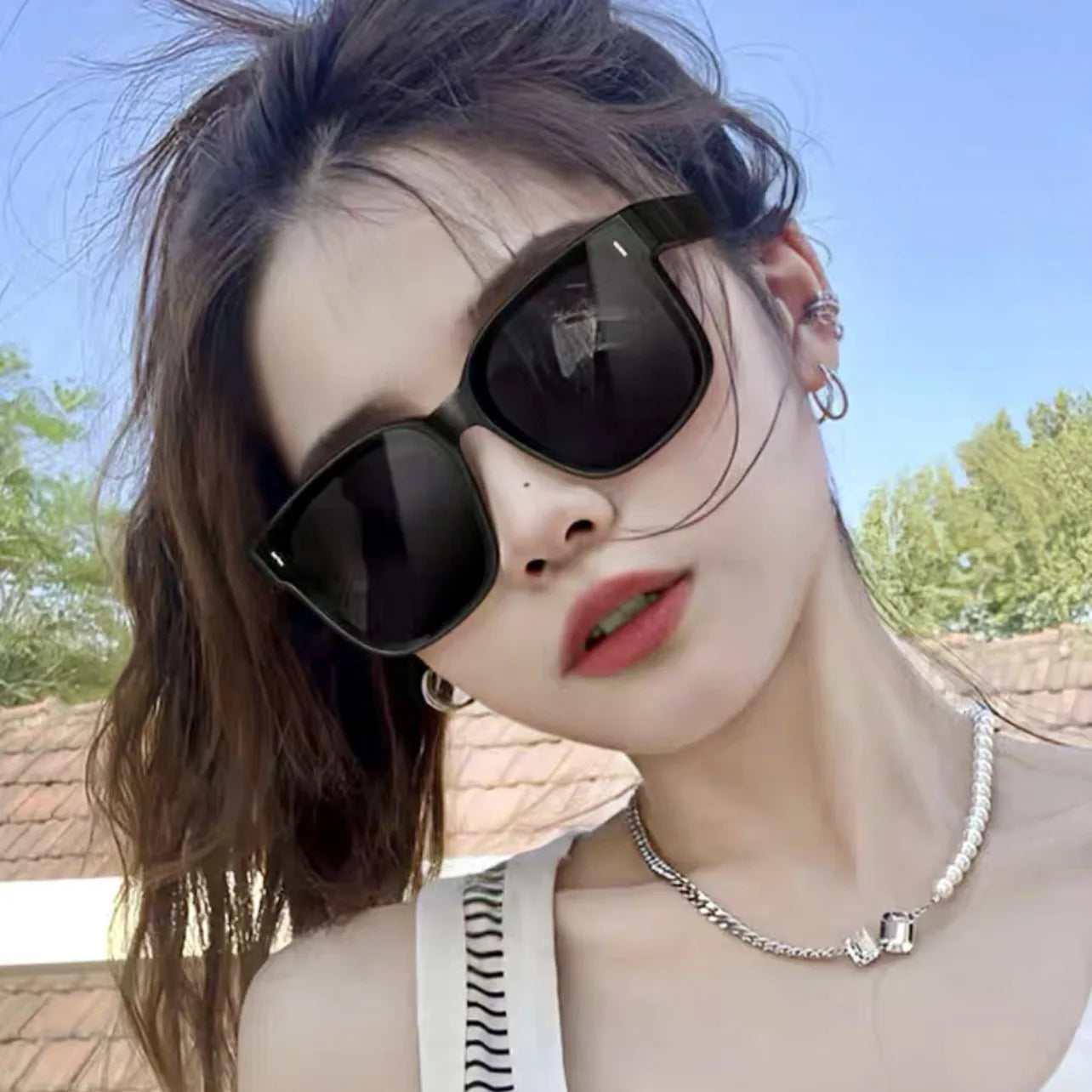 KLASSNUM Transfer Sunglasses Ladies Fit Over Sun Glasses Men Oversize Square Wrap Around Glasses for Prescription Myopia Goggles