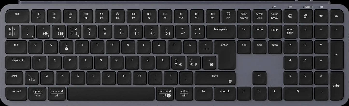 Tastiera wireless ultra-sottile Keychron B6 Pro layout ISO, formato completo, portatile e leggera, con connessioni 2.4GHz e Bluetooth