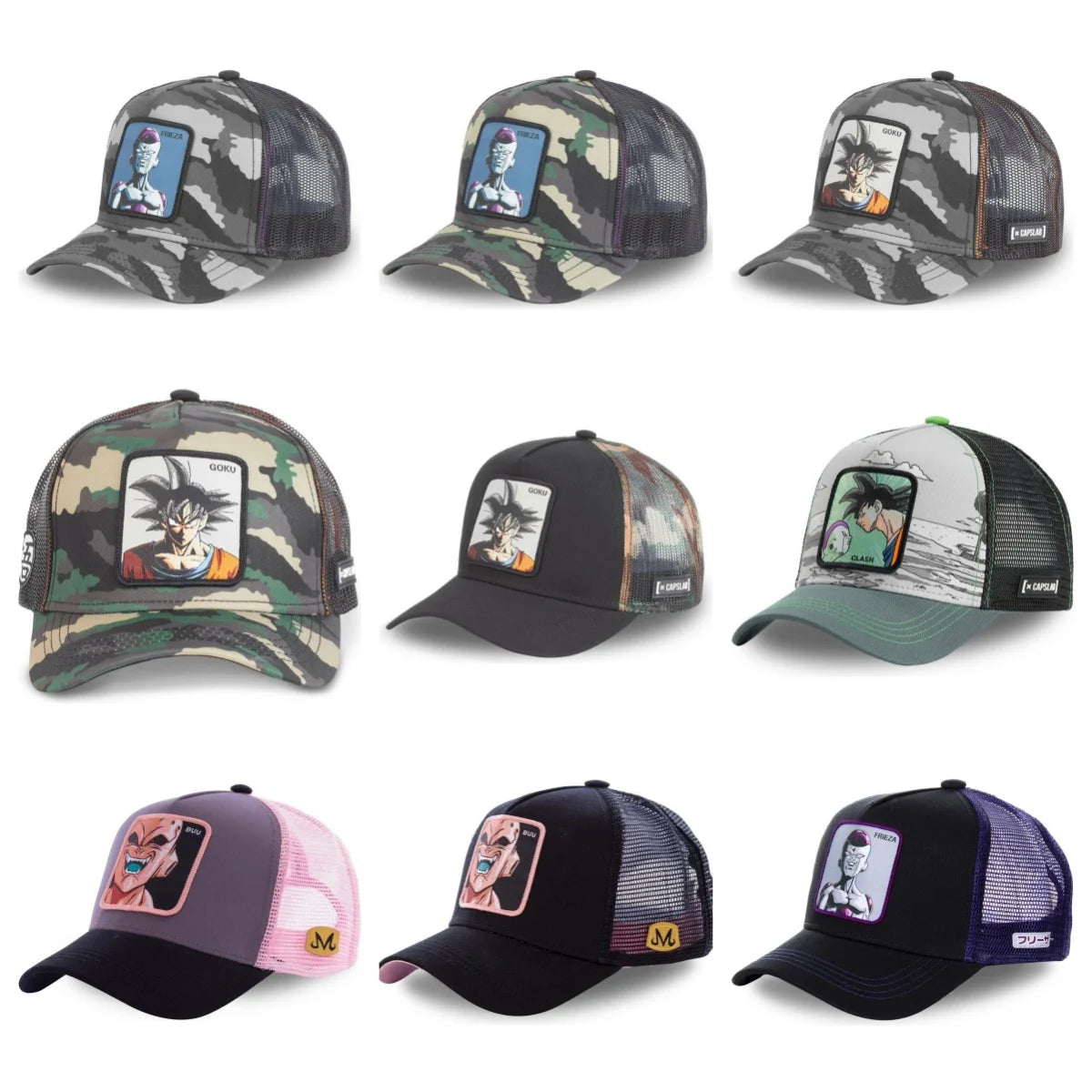 Czapka z motywem Dragon Ball Son Goku – letnia czapka podróżna z daszkiem, męska czapka z haftem w stylu hip-hopowym, z daszkiem przeciwsłonecznym, regulowana czapka typu trucker z siateczką