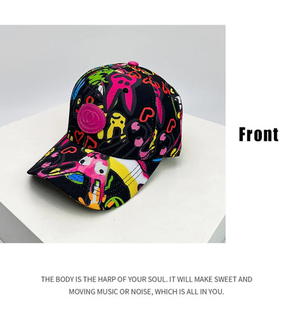 New Unisex Paintings Graffiti Letter Baseball Hats Breathable Personal Sunshade Hip Hop Peaked Caps Versatile Fashion Hardtop