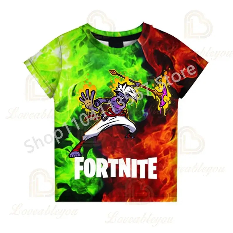 2-teiliges Set F-Fortnited Victory 3D-T-Shirt und Shorts für Kinder, Oberteile für Mädchen und Jungen, Battle-Royale-Kleidung, Harajuku-Tees, Hero-Kinder-T-Shirt
