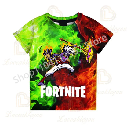 2-teiliges Set F-Fortnited Victory 3D-T-Shirt und Shorts für Kinder, Oberteile für Mädchen und Jungen, Battle-Royale-Kleidung, Harajuku-Tees, Hero-Kinder-T-Shirt