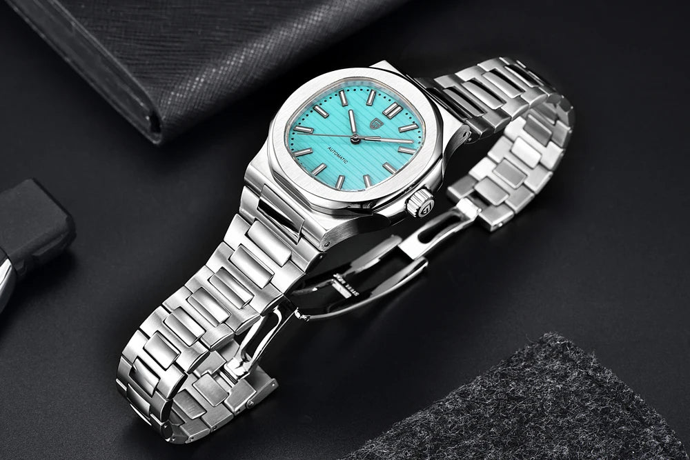 PAGANI DESIGN 2026 New Luxury Automatic Watch  Men Mechanical Wristwatch Stainless Steel Sapphire glass 40MM Barrel dial Watch