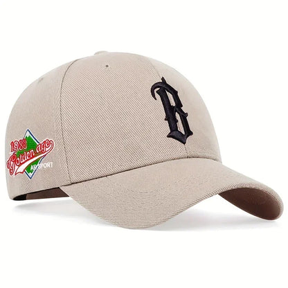 Unisex B Letter Embroidery Baseball Caps Adjustable Casual Hats Spring and Autumn Outdoor Sunscreen Hat