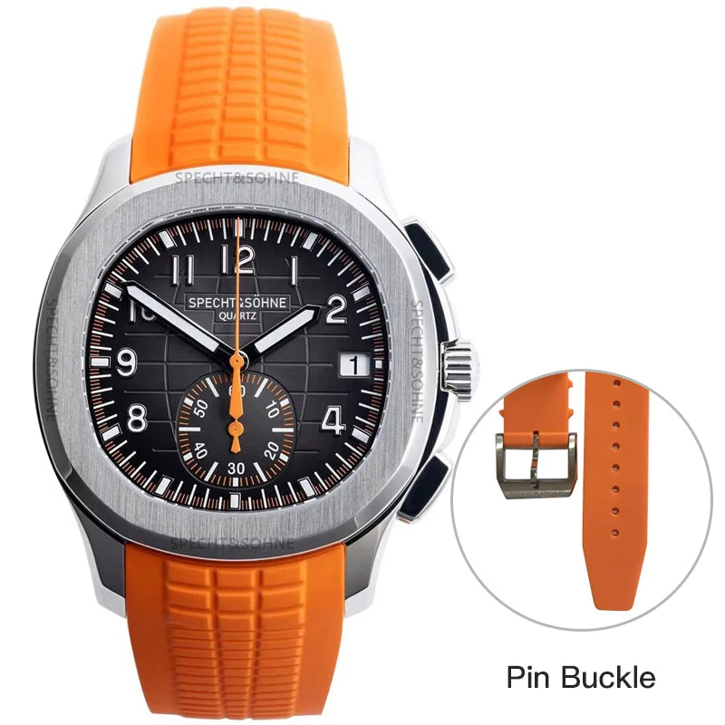 2026 New Specht&Sohne Men's Watches Quartz Watch Top Brand Luxury Chronograph Sport Rubber Luminous 5Bar Waterproof Reloj Hombre