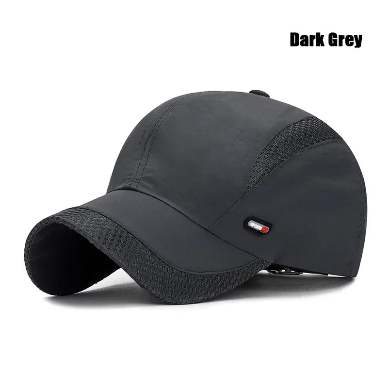 Summer Breathable Mesh Quick-Drying Hat Outdoor Sports Sun Hat Red Leather Label Sun Protection Sun Hat