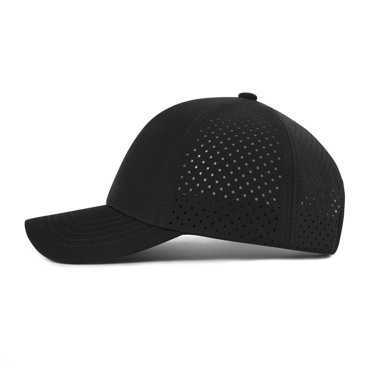 VOBOOM Șapcă de baseball pentru bărbați, cu uscare rapidă, din plasă tăiată cu laser, cu bor curbat, tip snapback, pentru alergare în aer liber și călătorii, negru