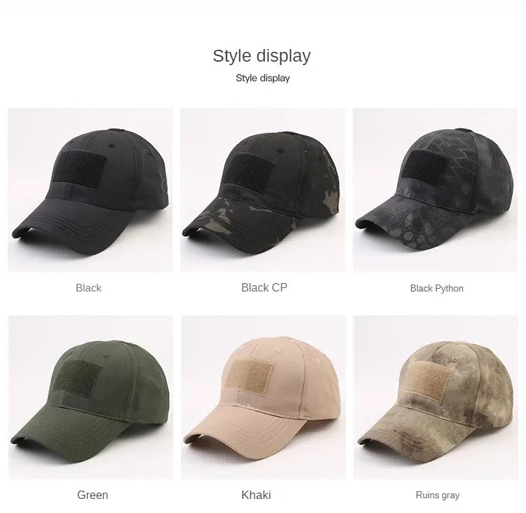 Camouflage Baseball Cap Outdoor Men's Tactical CP Adjustable Hat Sports Cycling Duck Tongue Cap