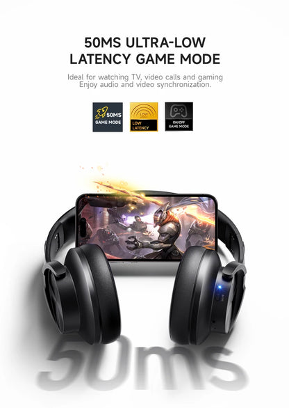 Picun B8 Wireless Bluetooth Headphones – 120H Playtime, Bluetooth 5.3, Low Latency Gaming Headset with Microphone & Deep Bass Sound