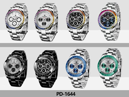 PAGANI DESIGN Men Exquisite Quartz Watch Luxury Choice VK63 Sapphire Mirror Stainless Steel Calendar Small Three-Pin Chronograph