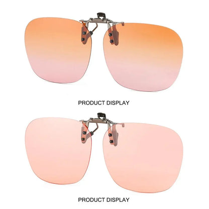 Metal Clip Clip-On Polarized Sunglasses Convenient Rimless Flip-up Sun Glasses for Prescription Glasses UV400 Polygonal Shades