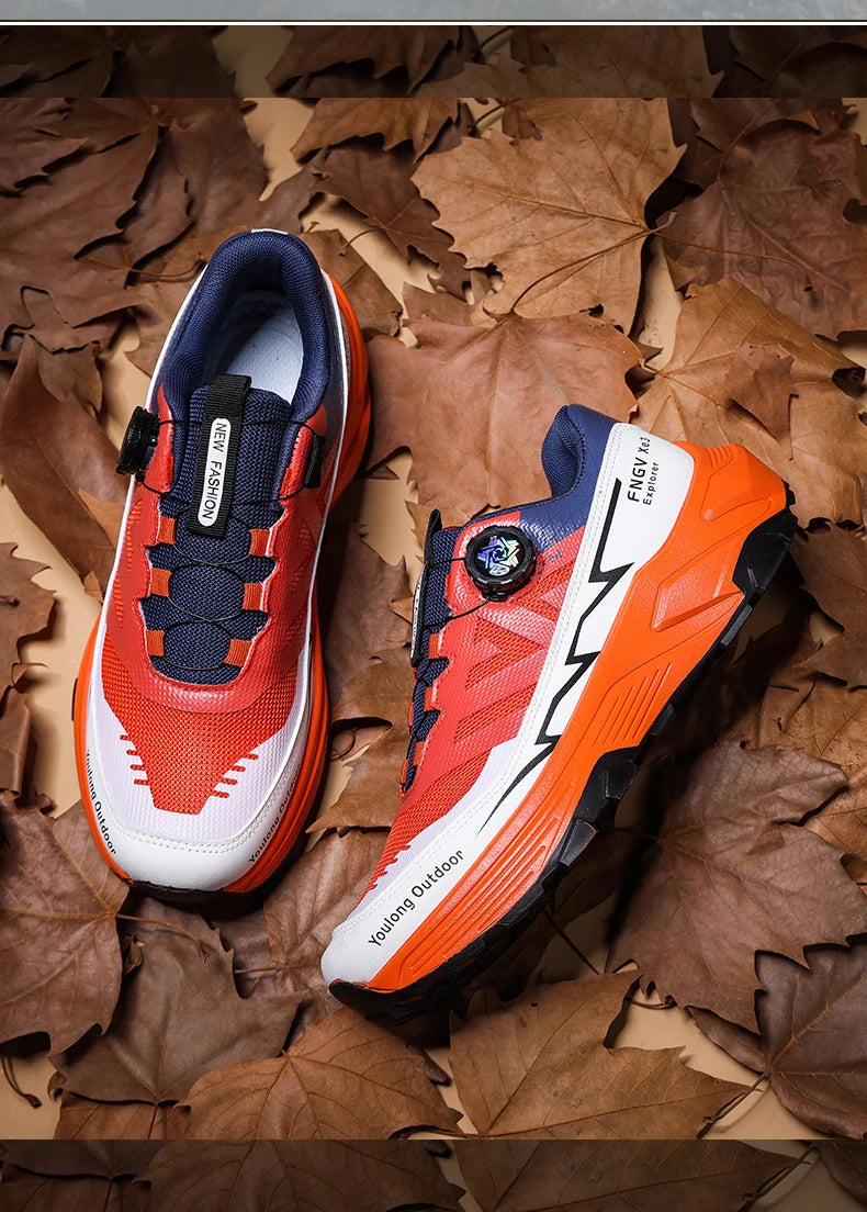 Scarpe da trekking traspiranti da uomo — Fibbia girevole, suola antiscivolo