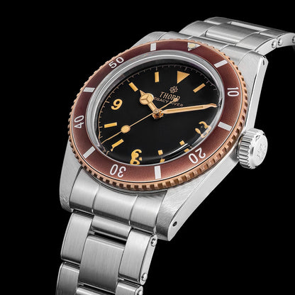Thorn T028 Bronze Dive Watch PT5000 Automatic Movement Mechanical Watches Aluminum Bezel Sapphire 37mm Men Wristwatch